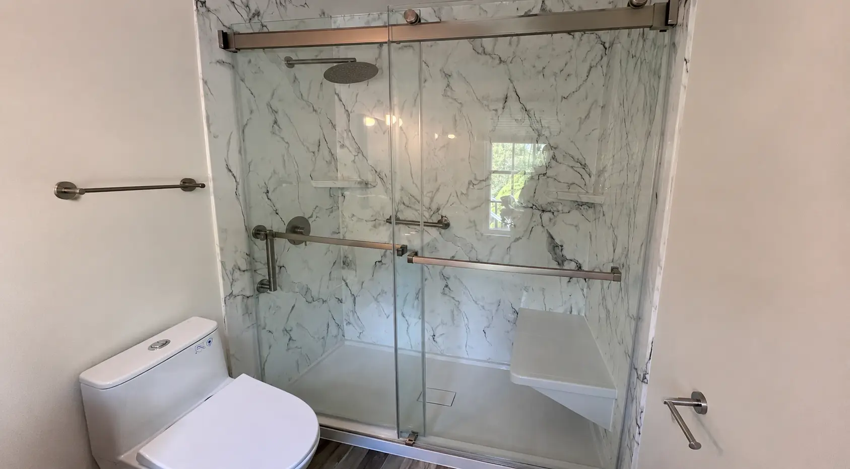 custom tub to shower conversions with glass shower